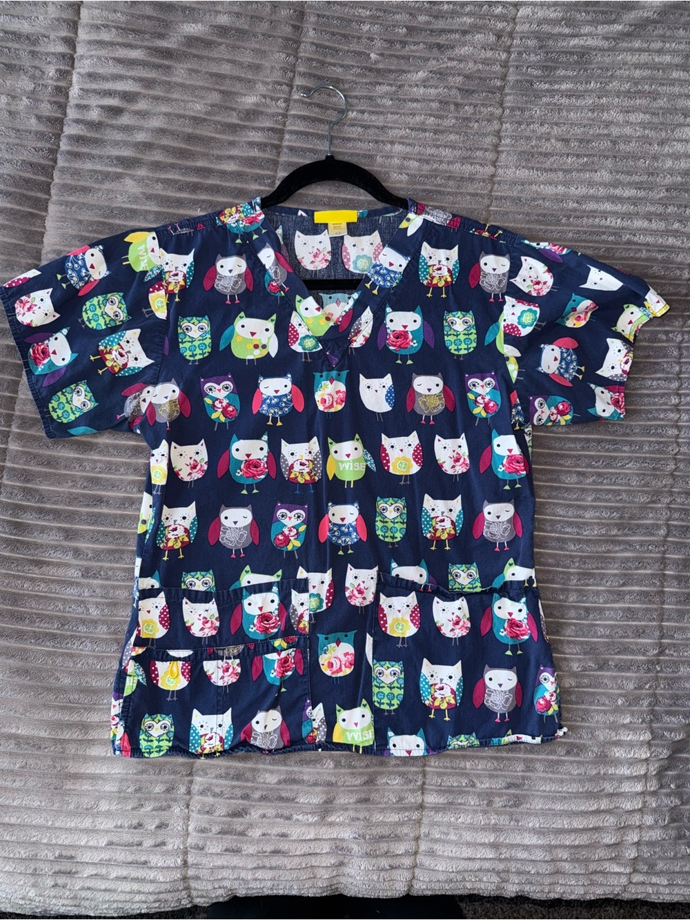 Wonderwink Owl Scrub Top